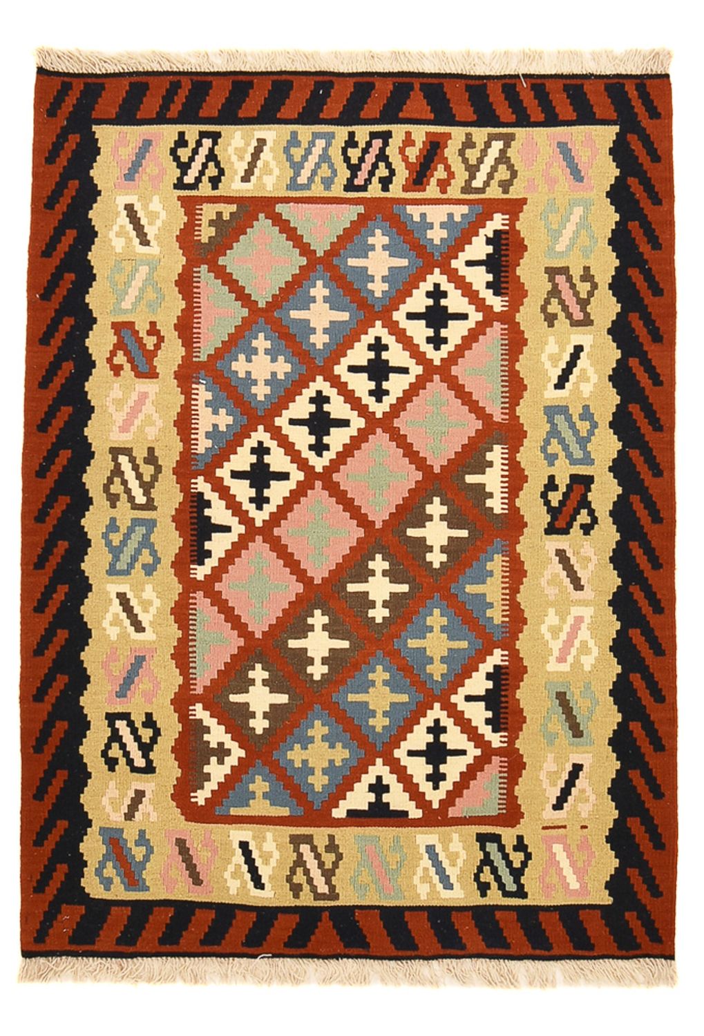 Kelim Carpet - orientalisk matta - 140 x 104 cm - flerfärgad