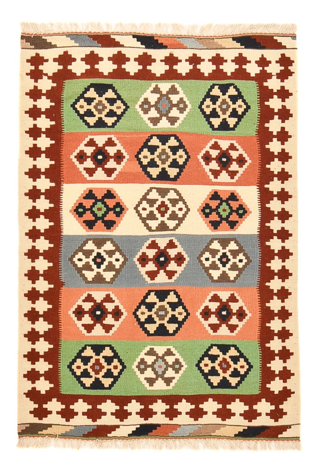 Tapete Kelim - Oriental - 147 x 98 cm - multicolorido