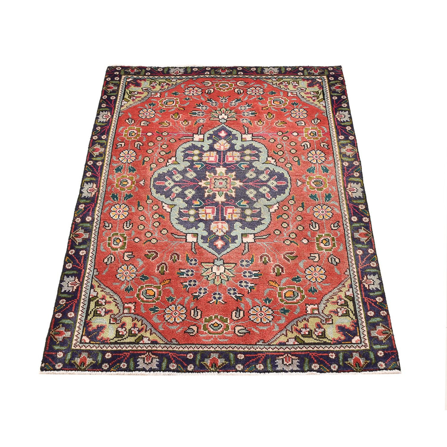 Alfombra persa - Tabriz - 141 x 90 cm - rojo claro