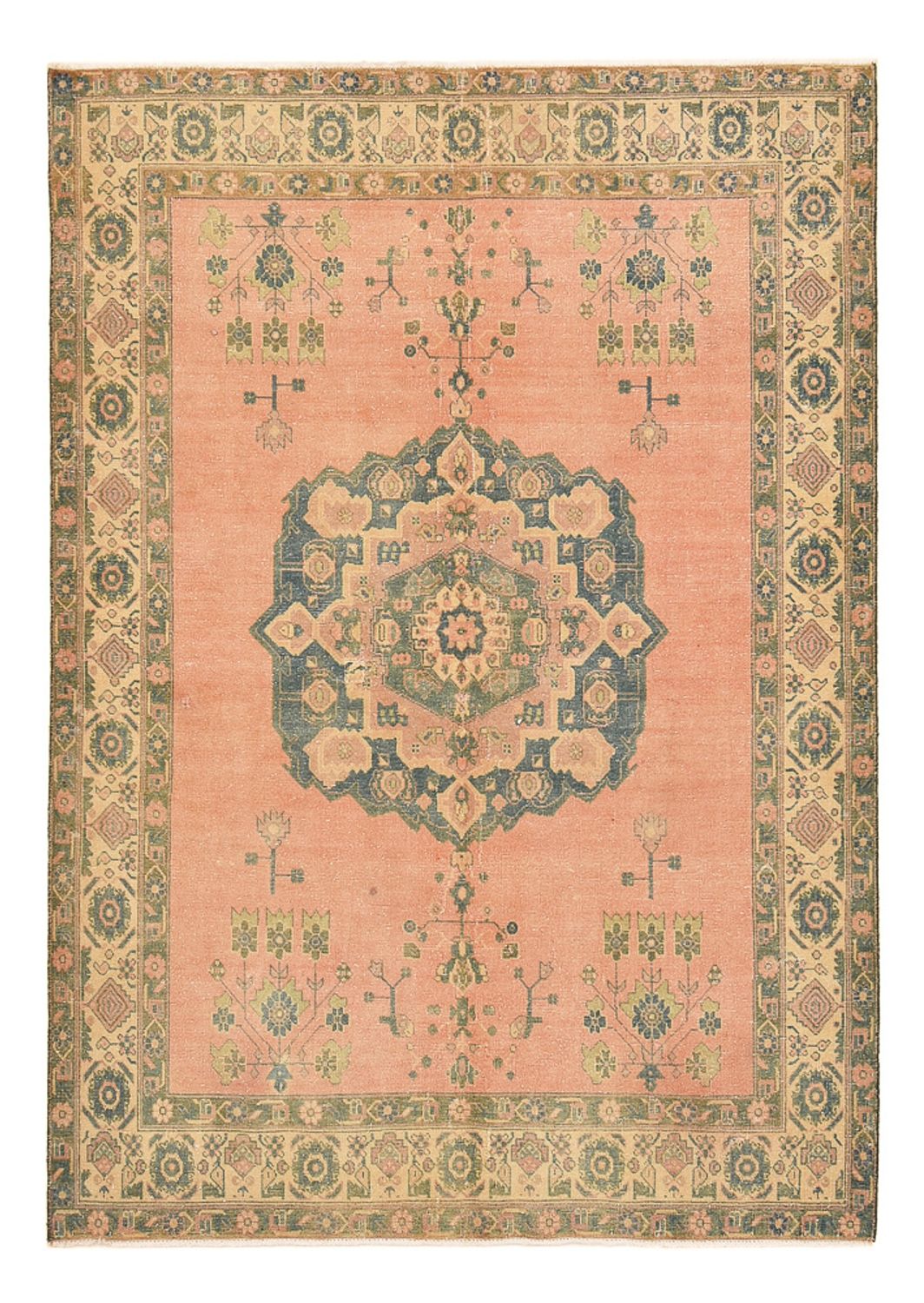 Tapis vintage - 233 x 163 cm - rouge clair