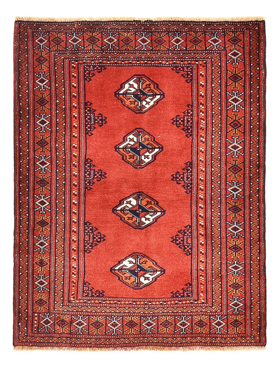 Turkaman-matta - 109 x 88 cm - röd