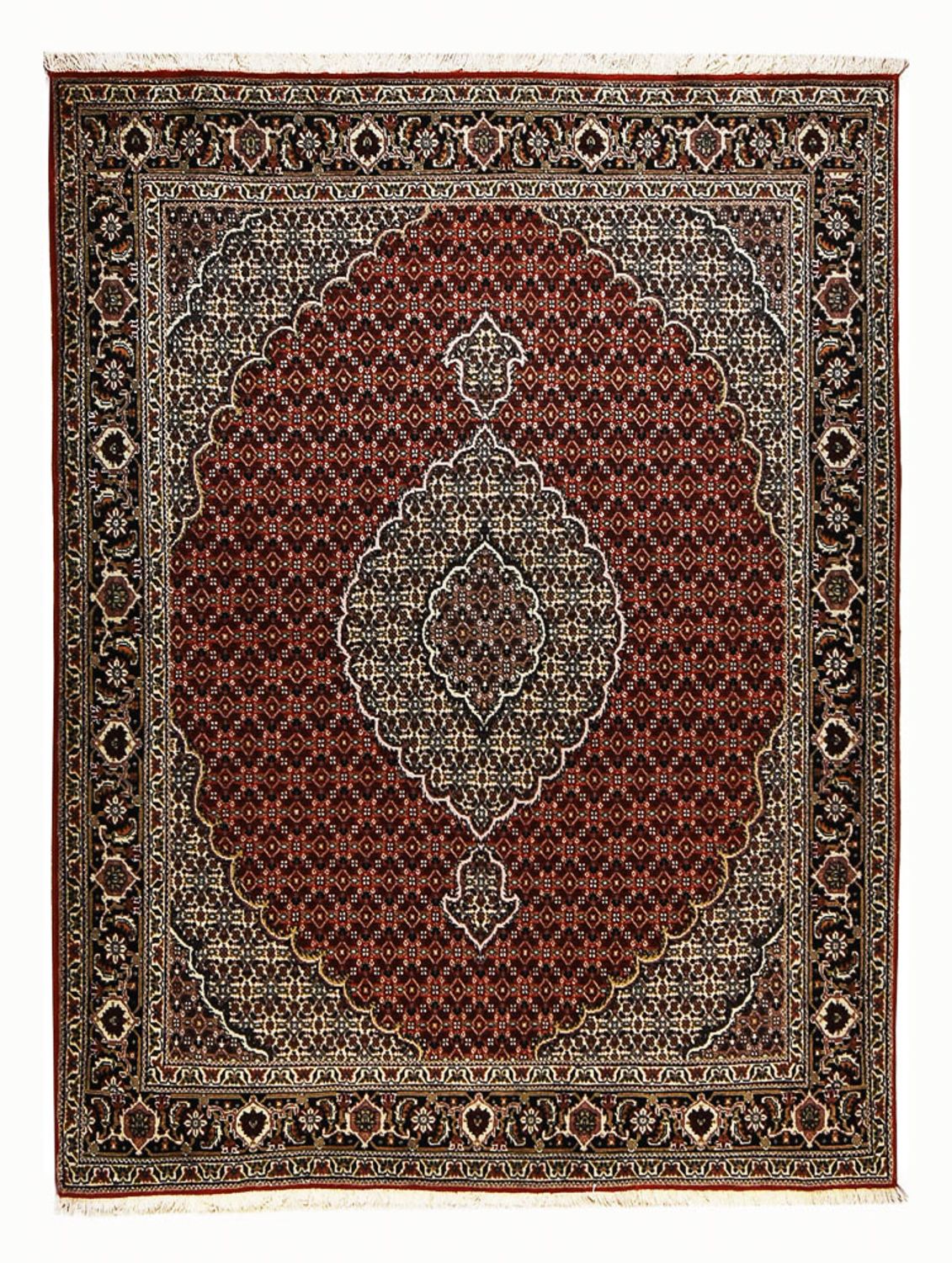 Tapete Persa - Tabriz - Royal - 202 x 154 cm - vermelho escuro