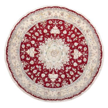 Perzisch tapijt - Tabriz - Premium rond  - 250 x 250 cm - rood