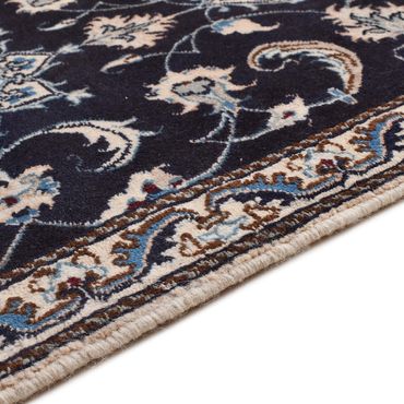 Alfombra persa - Nain - 138 x 67 cm - azul oscuro