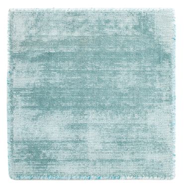 Tapis en viscose carré  - 30 x 30 cm - bleu clair