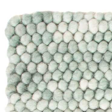 Tapis en laine carré  - 30 x 30 cm - vert clair