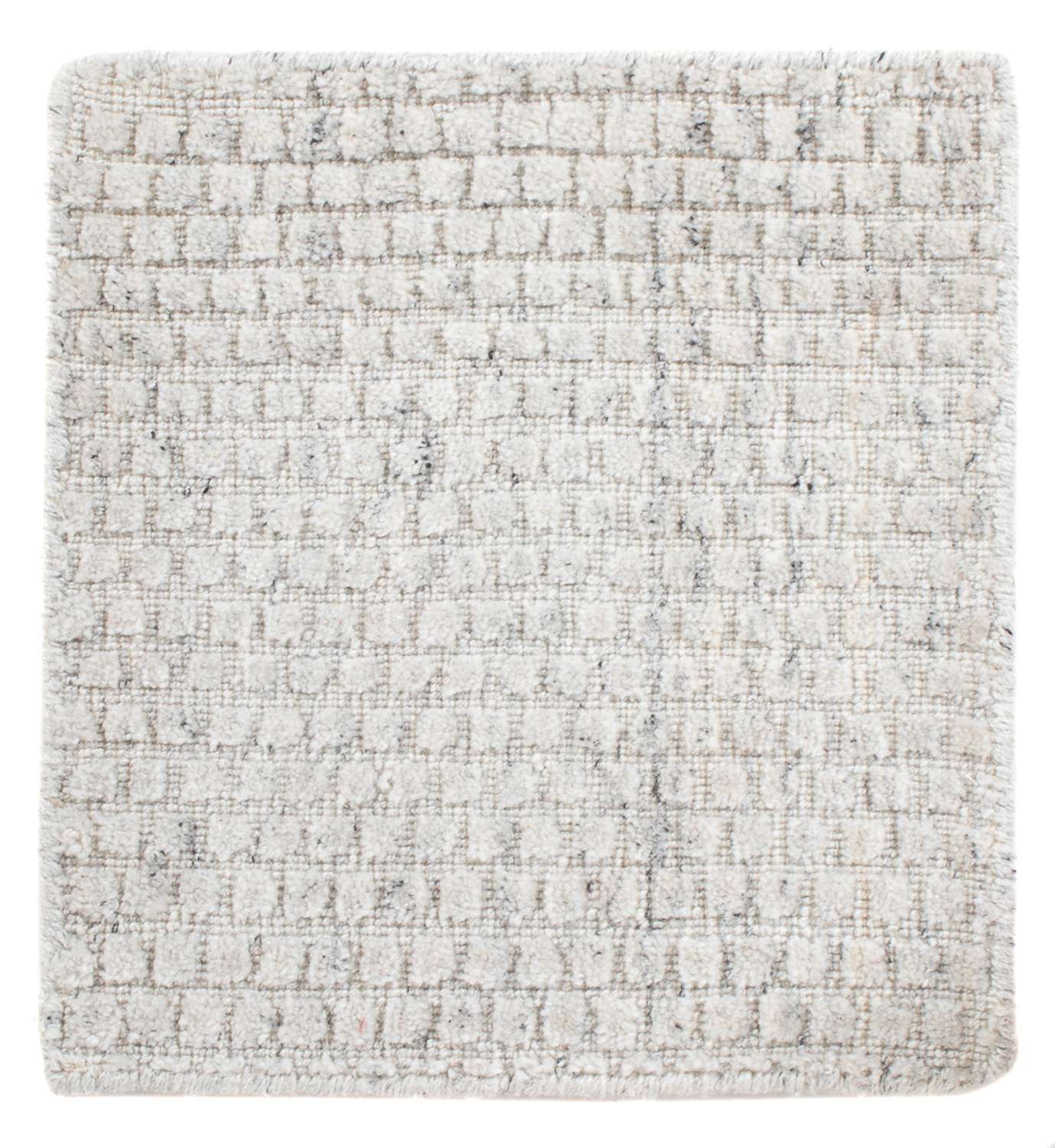 Tapis en laine carré  - 33 x 30 cm - gris clair