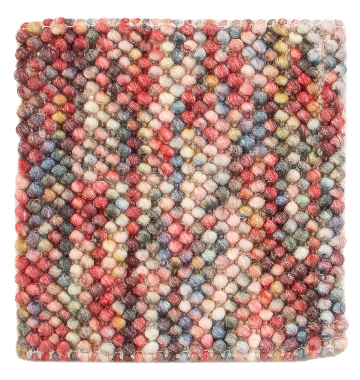 Alfombra de lana cuadrado  - 32 x 32 cm - multicolor