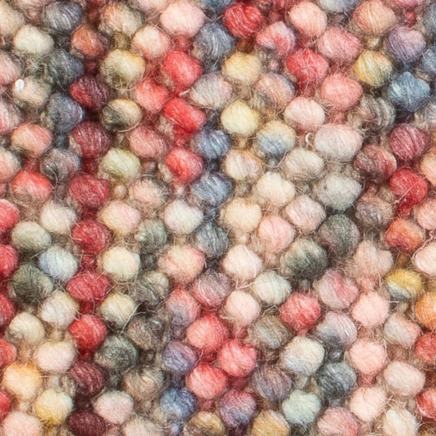 Wool Rug square  - 32 x 32 cm - multicolored