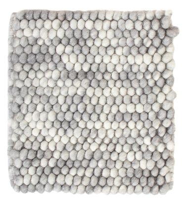 Tapis en laine carré  - 32 x 32 cm - gris clair