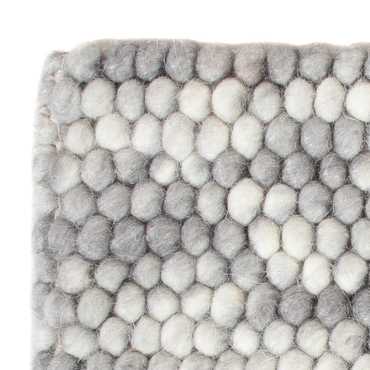 Tapis en laine carré  - 32 x 32 cm - gris clair