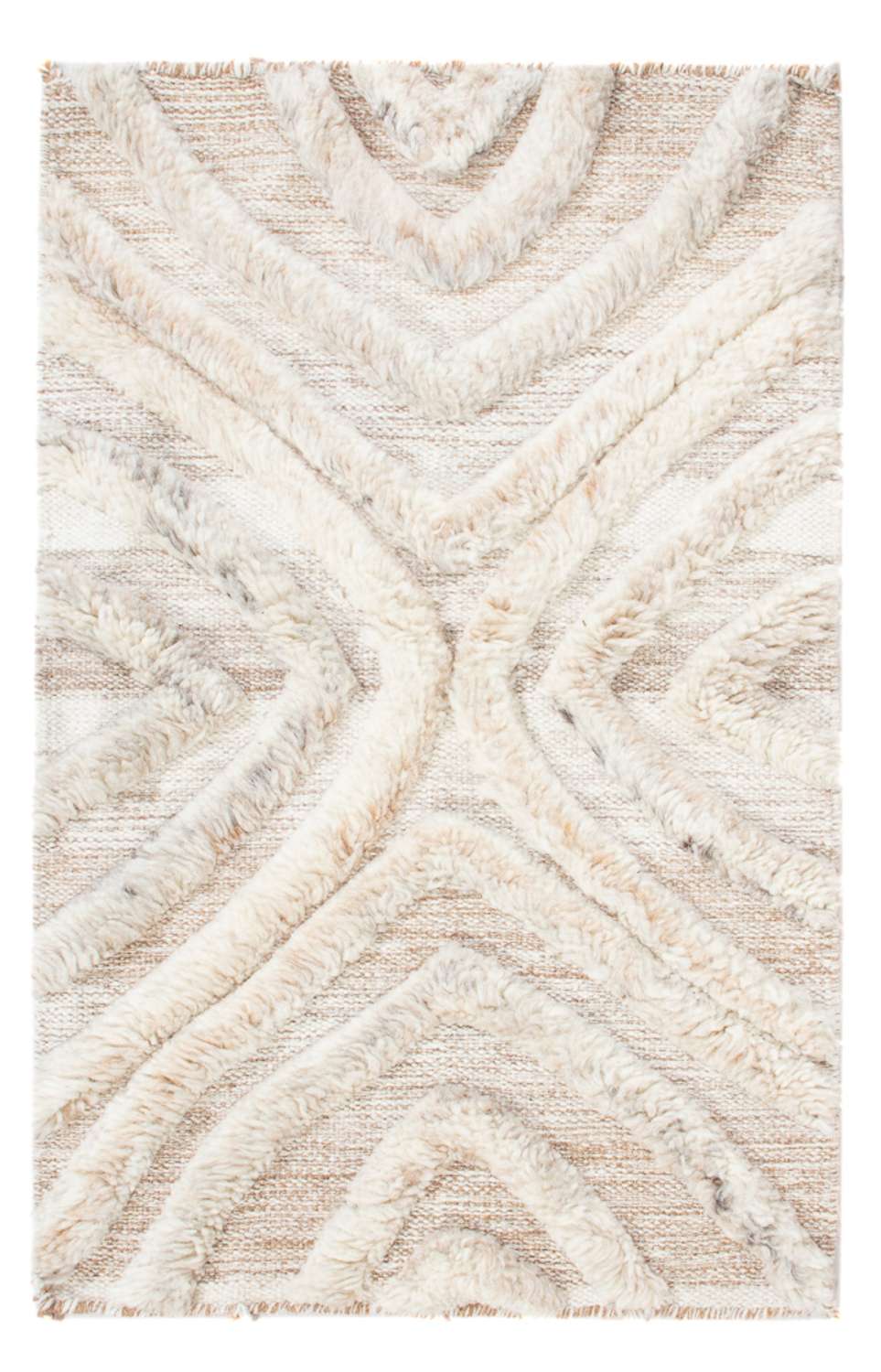 Wollteppich - 90 x 60 cm - beige