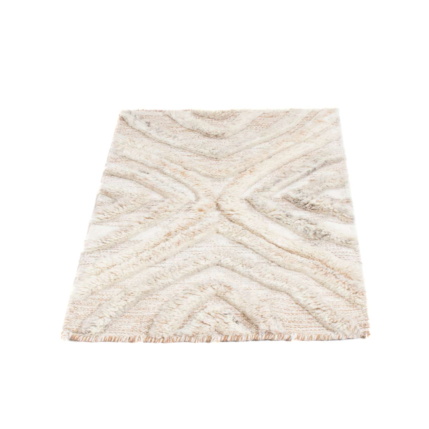 Wollteppich - 90 x 60 cm - beige