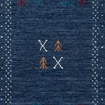 Tapis en laine - 90 x 60 cm - bleu foncé