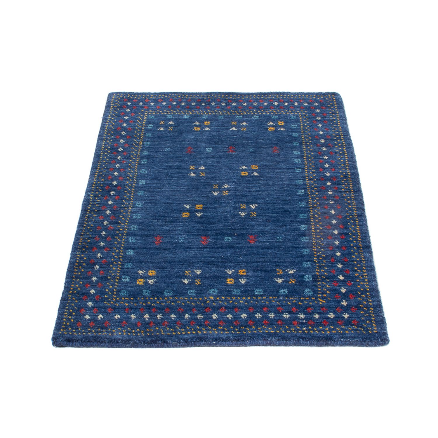 Alfombra de lana - 90 x 60 cm - azul oscuro