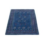 Alfombra de lana - 90 x 60 cm - azul oscuro