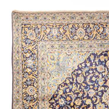 Tapis persan - Keshan carré  - 410 x 395 cm - bleu foncé