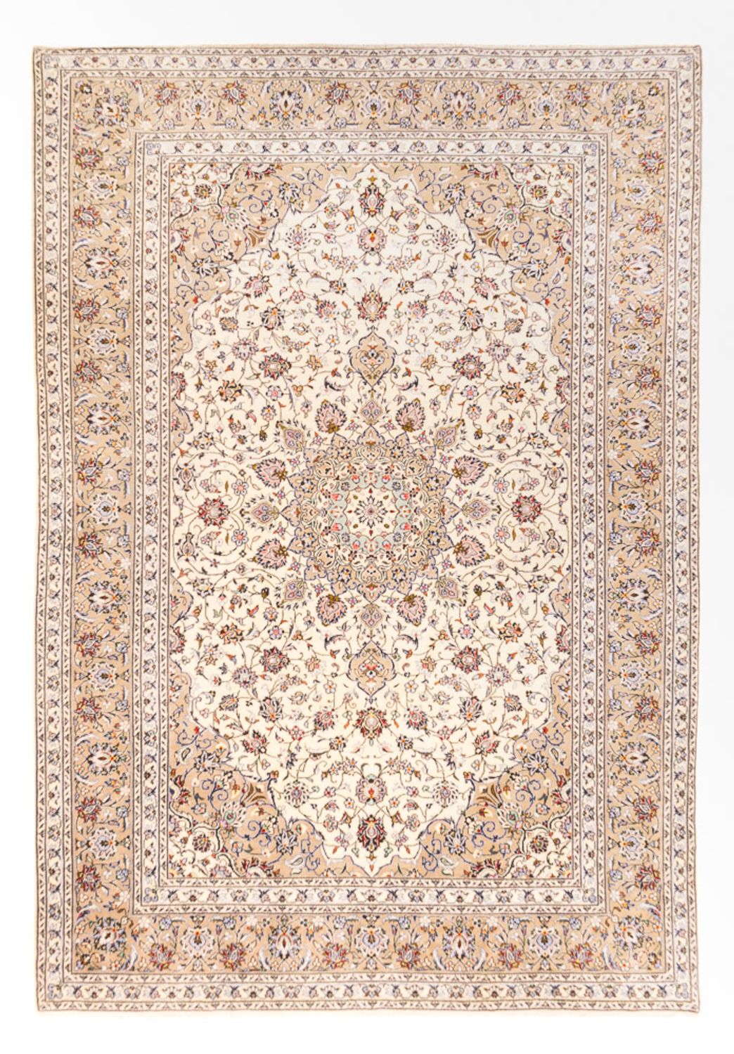 Persisk tæppe - Keshan - 351 x 245 cm - beige