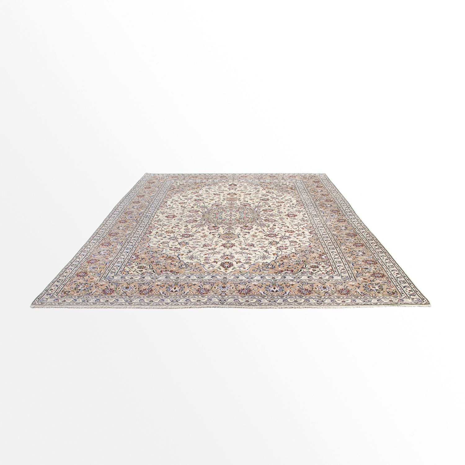 Persisk tæppe - Keshan - 351 x 245 cm - beige