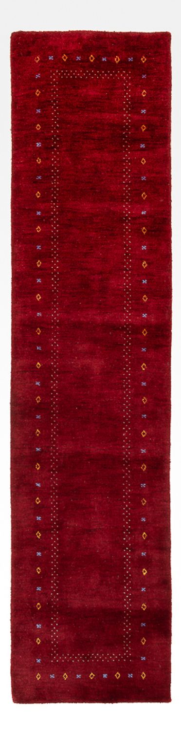 Tapis de couloir Tapis Gabbeh - Indus - 300 x 80 cm - rouge