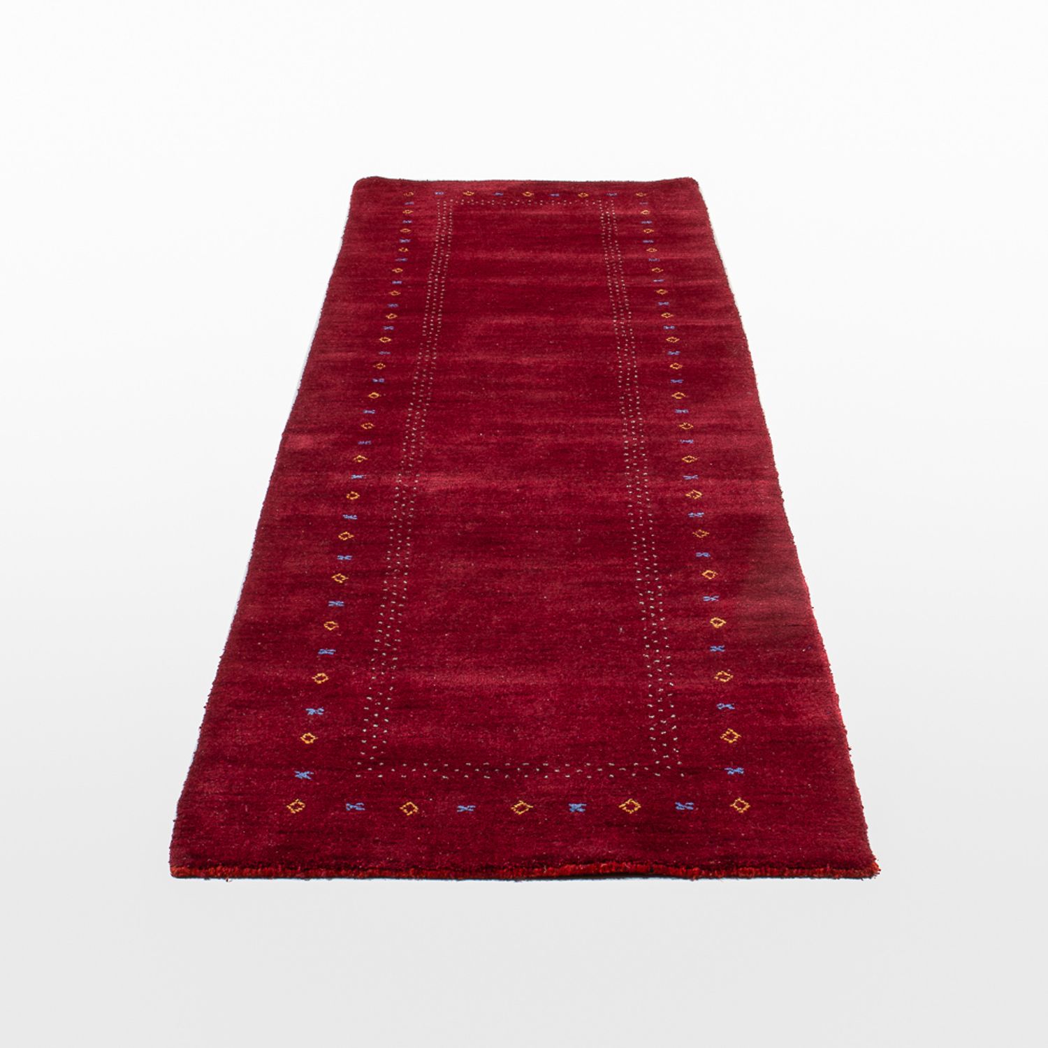 Tapis de couloir Tapis Gabbeh - Indus - 300 x 80 cm - rouge