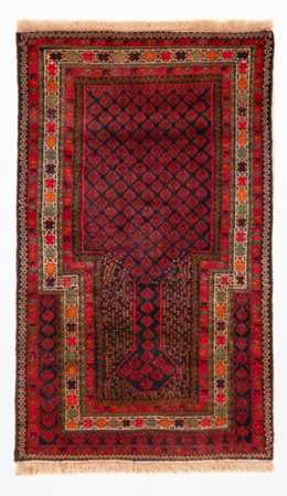 Belutsch Rug square  - 200 x 200 cm - dark red