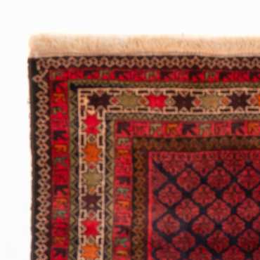 Belutsch Rug square  - 200 x 200 cm - dark red