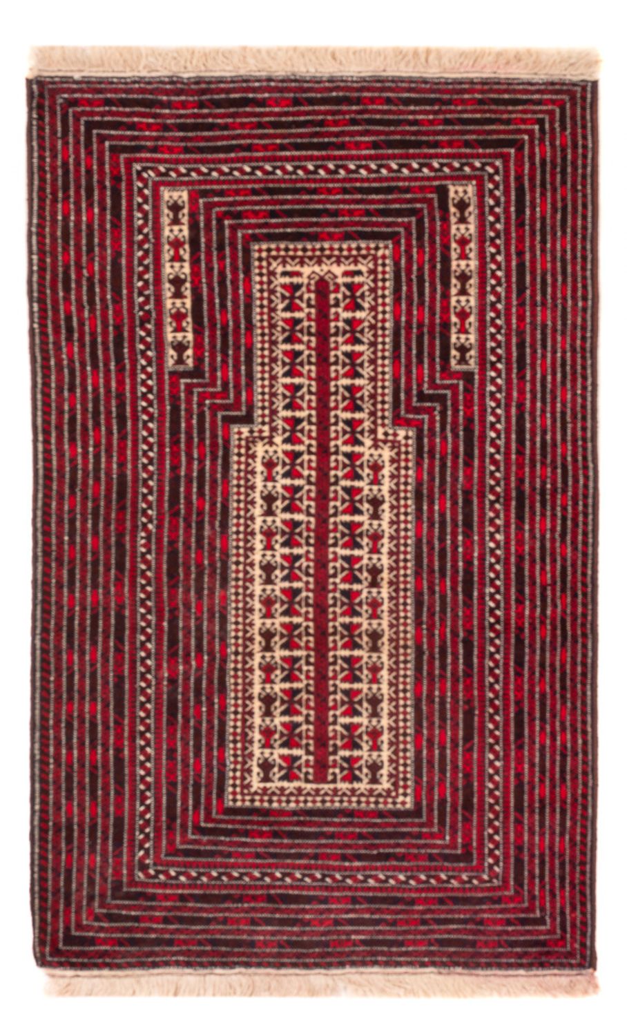 Tapis Belutsch carré  - 250 x 250 cm - rouge foncé