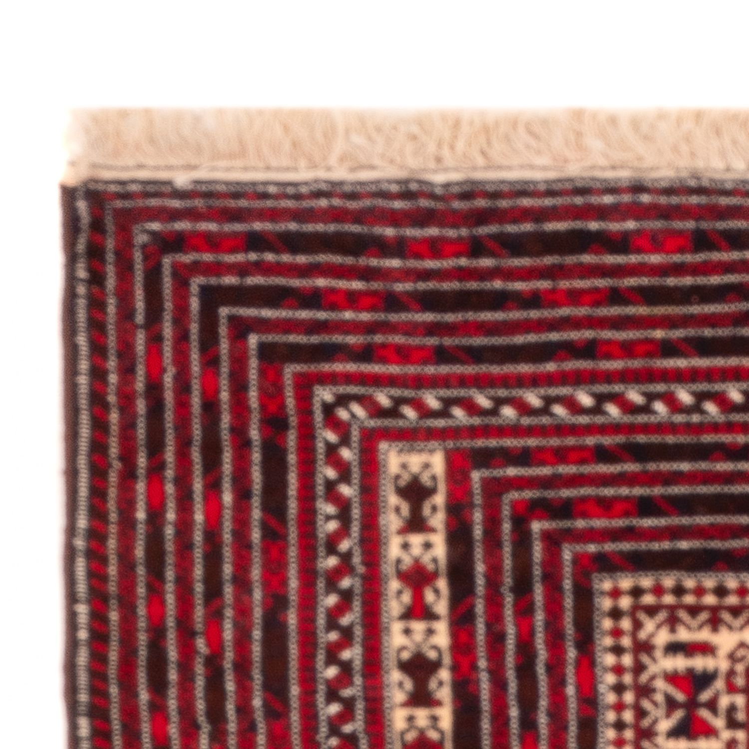 Belutsch Rug square  - 250 x 250 cm - dark red