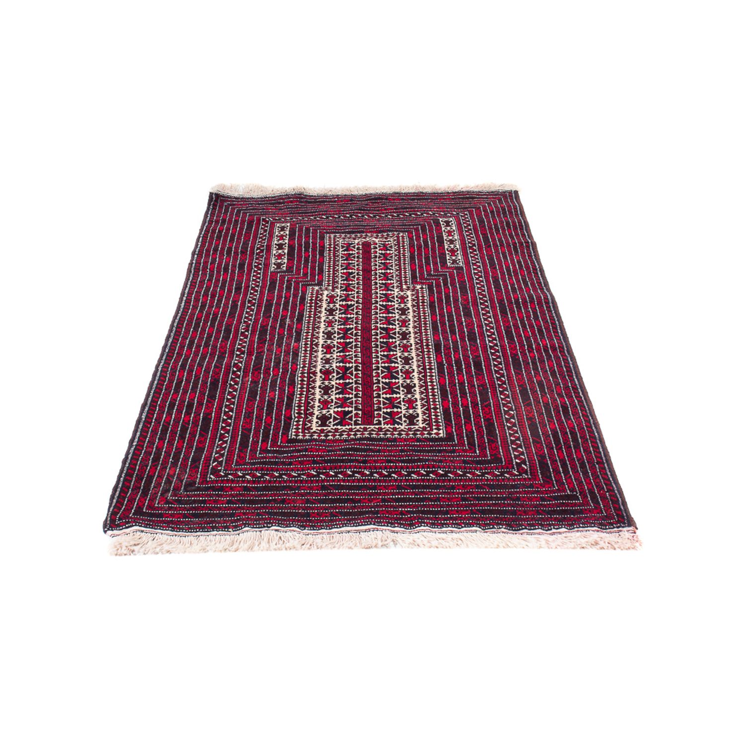 Tapis Belutsch carré  - 250 x 250 cm - rouge foncé