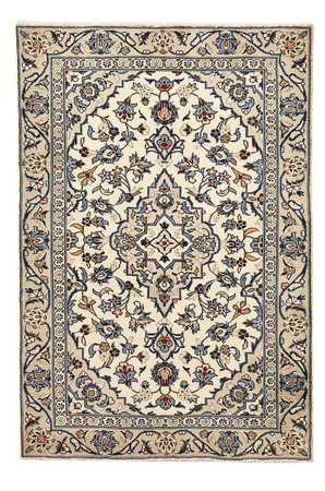 Alfombra persa - Keshan - 140 x 92 cm - gris claro