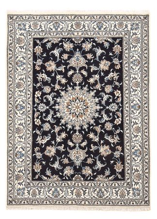 Alfombra persa - Nain - 195 x 147 cm - azul oscuro