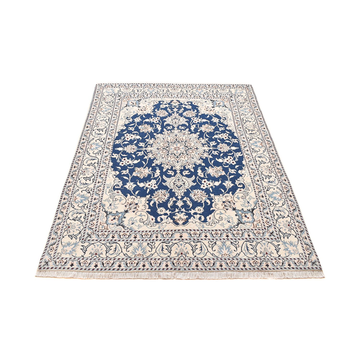 Tapis persan - Nain - 198 x 149 cm - bleu