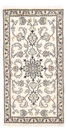 Tapis persan - Nain - 139 x 68 cm - gris clair