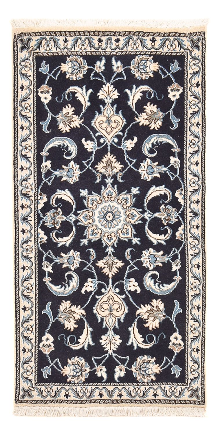 Tapis persan - Nain - 139 x 68 cm - bleu foncé