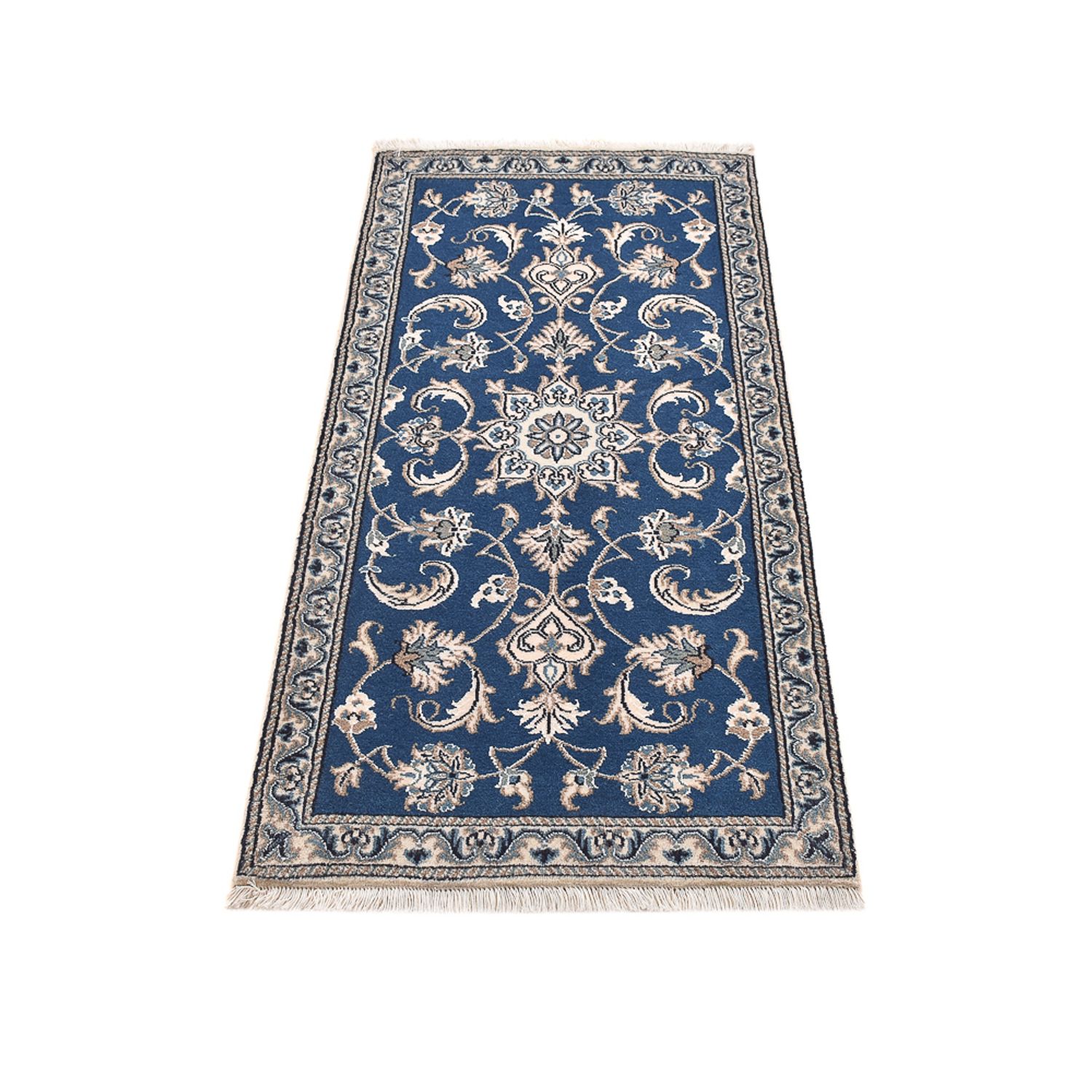 Tapis persan - Nain - 140 x 68 cm - bleu