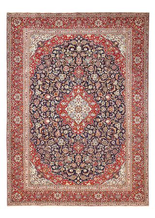 Tapis persan - Keshan - 374 x 265 cm - bleu foncé