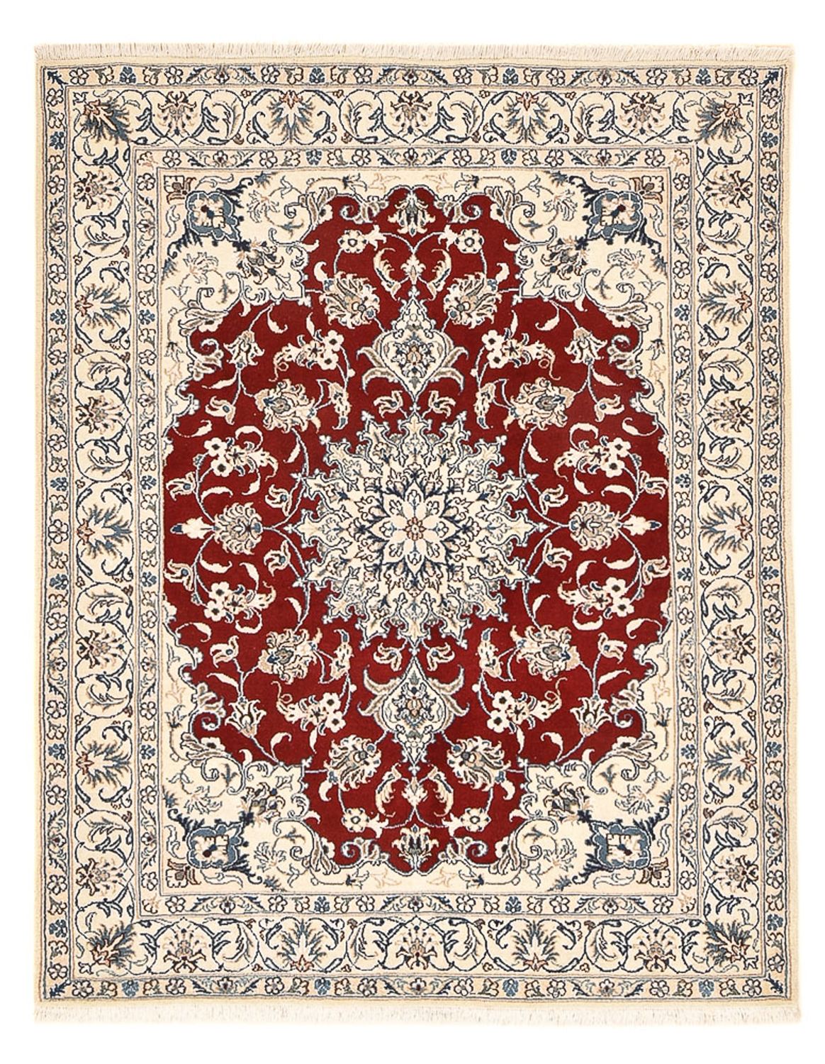 Tapis persan - Nain - 195 x 148 cm - rouge