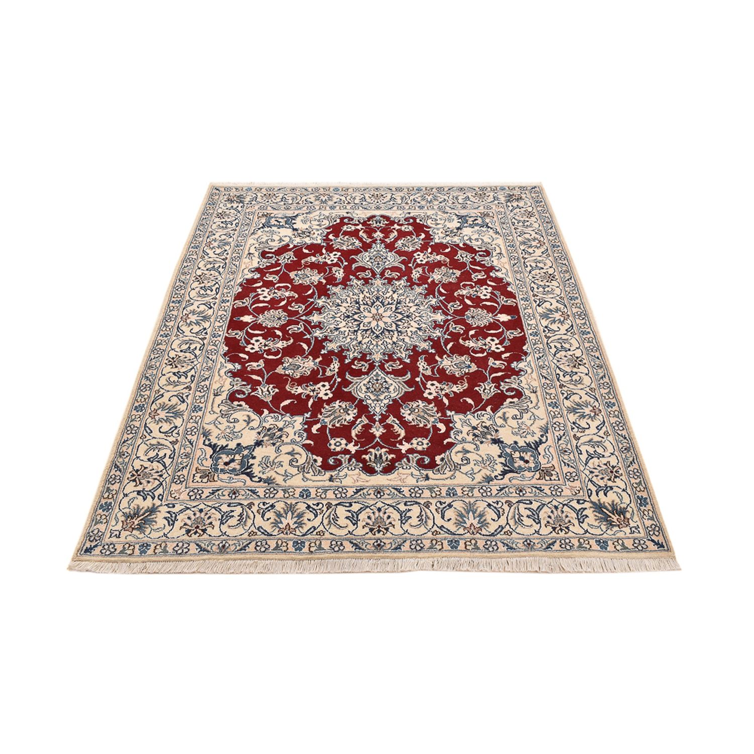 Tapis persan - Nain - 195 x 148 cm - rouge