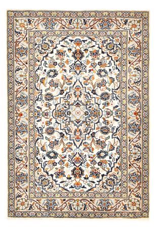 Alfombra persa - Keshan - 141 x 96 cm - beige claro