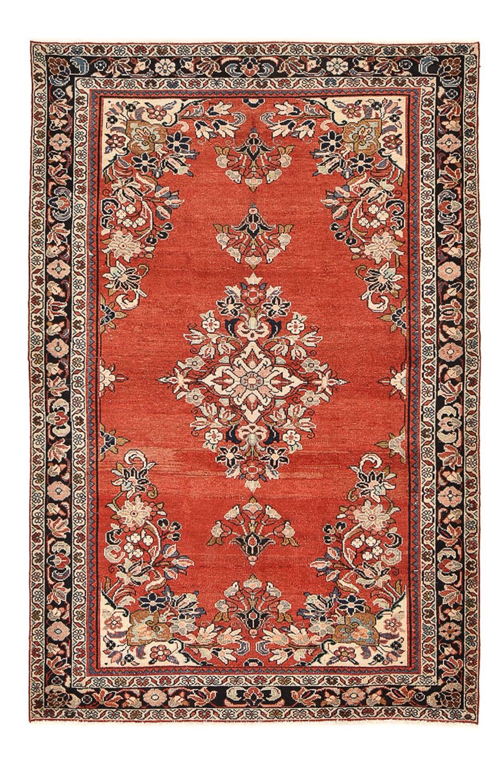 Vintage tapijt - 242 x 157 cm - rood