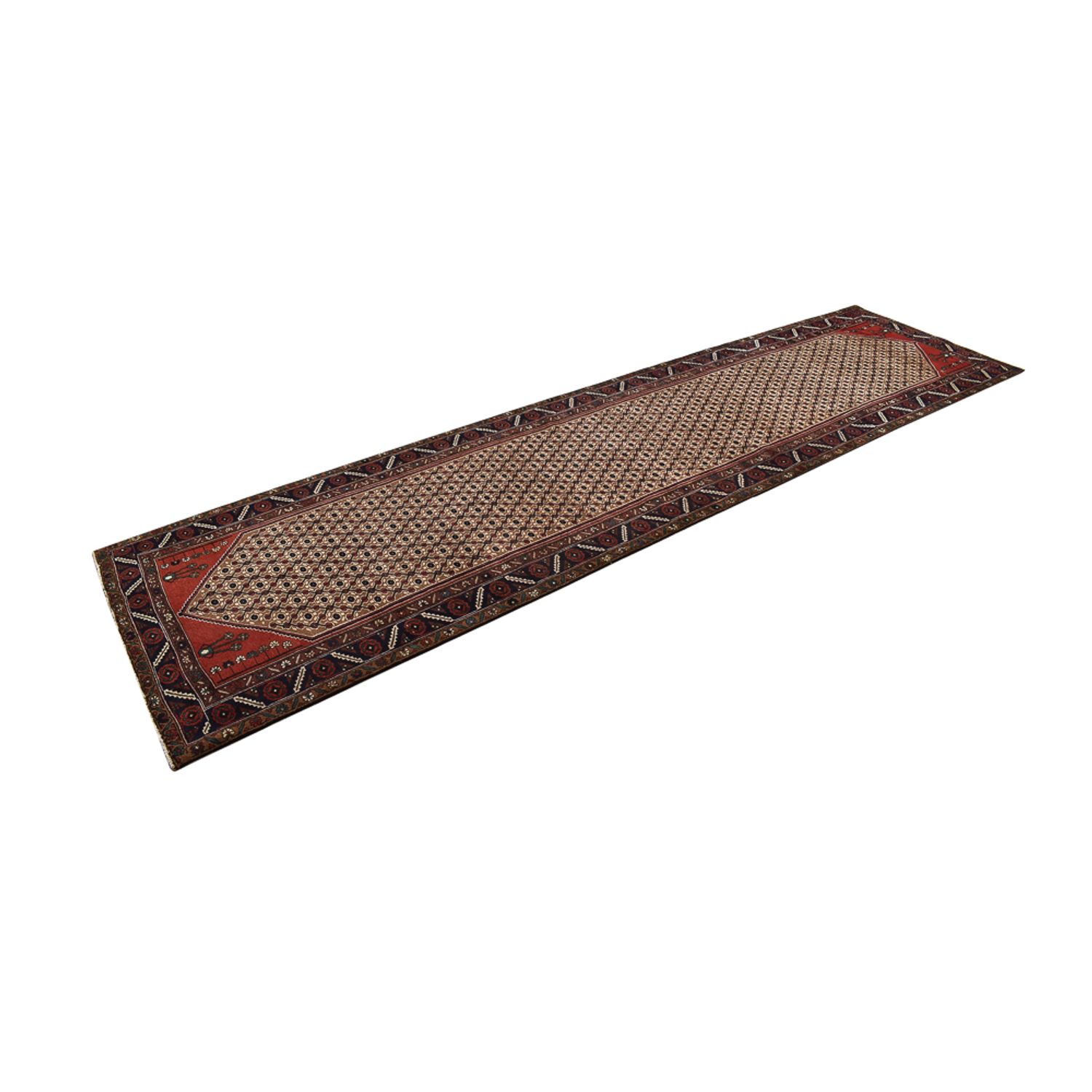 Tapis de couloir Tapis persan - Nomadic - 392 x 104 cm - beige