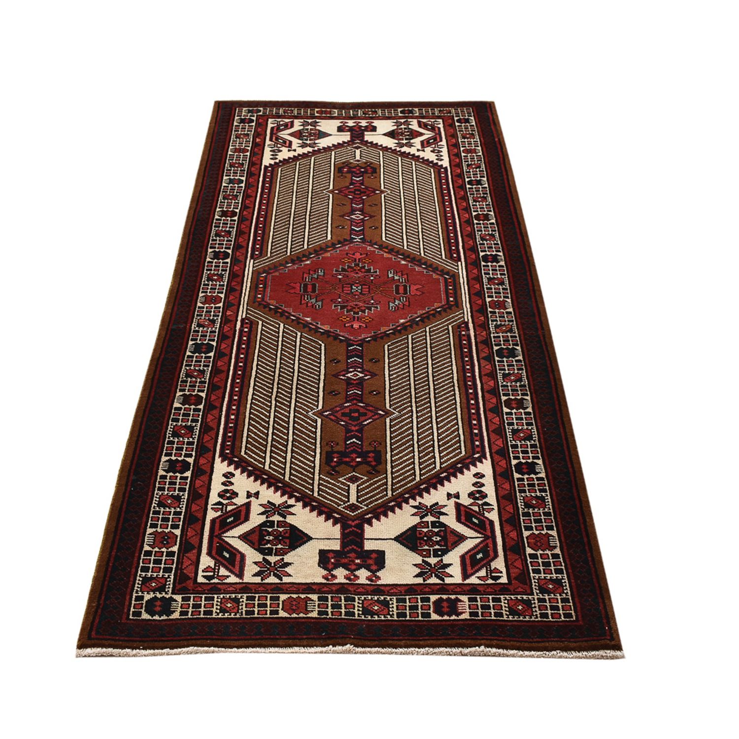 Tapis de couloir Tapis persan - Nomadic - 220 x 100 cm - rouge