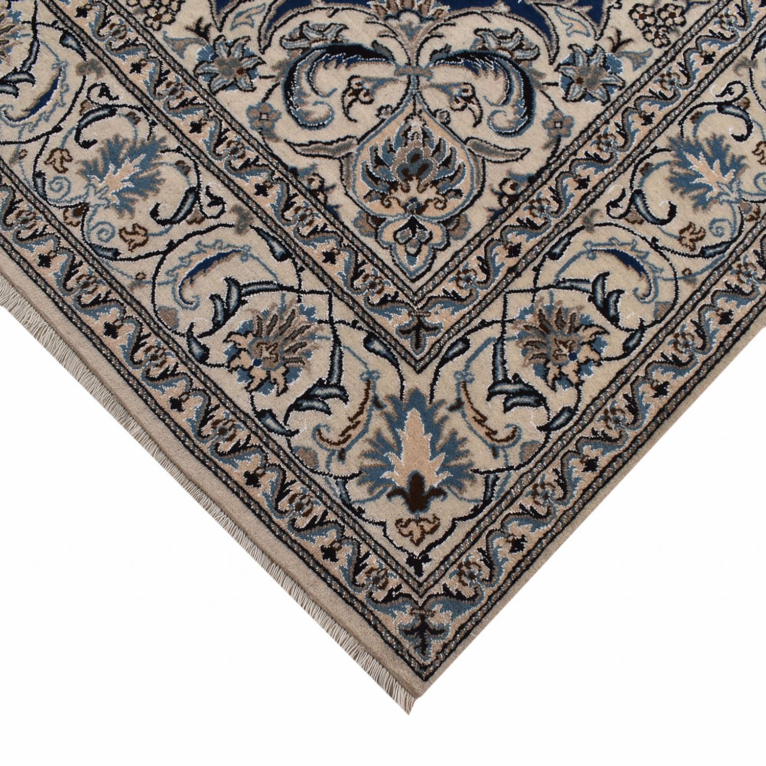 Tapis persan - Nain - 300 x 197 cm - bleu