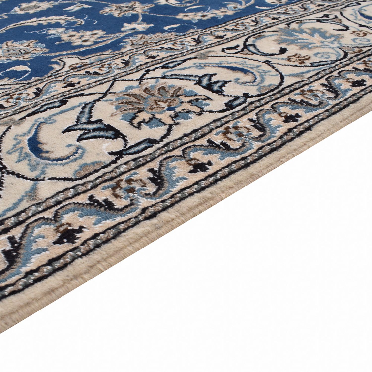 Tapis persan - Nain - 300 x 197 cm - bleu