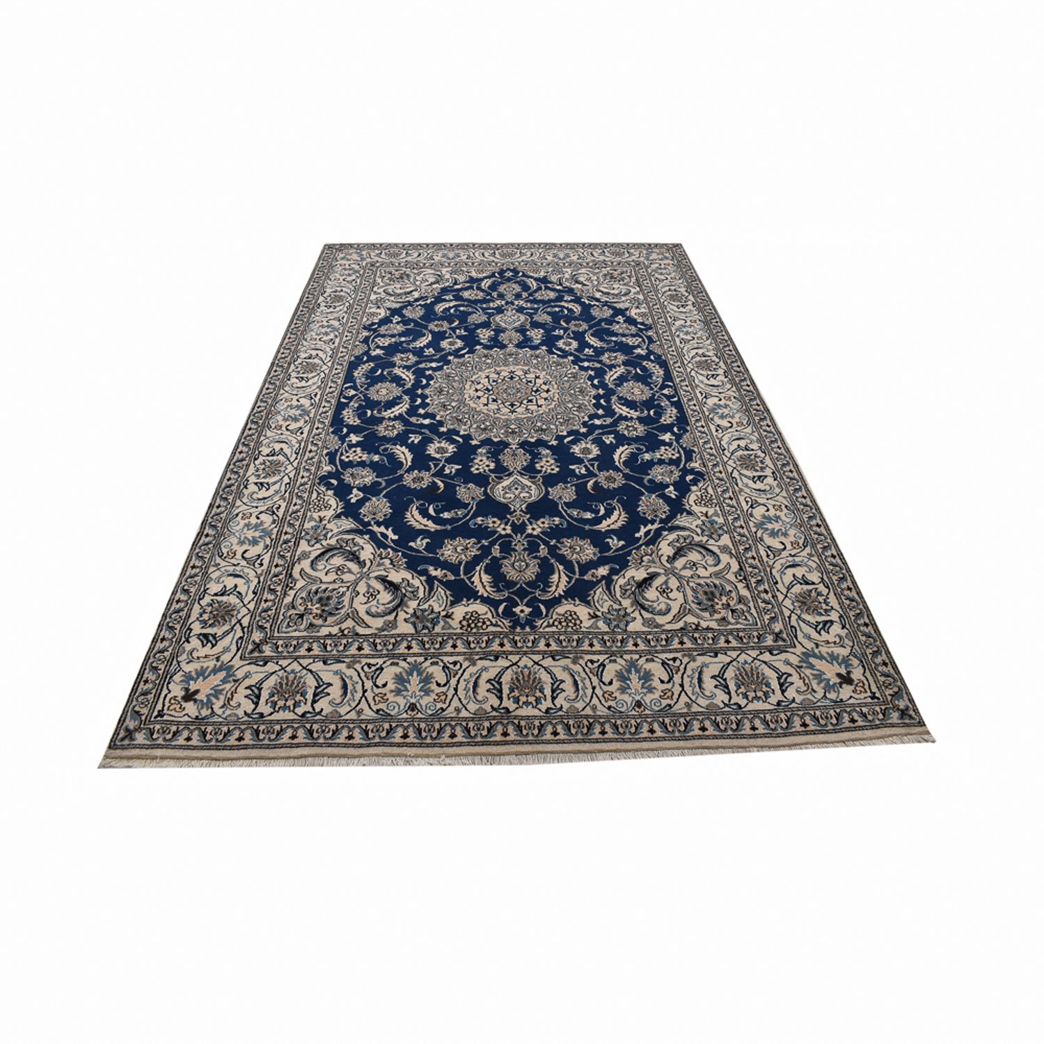 Tapis persan - Nain - 300 x 197 cm - bleu