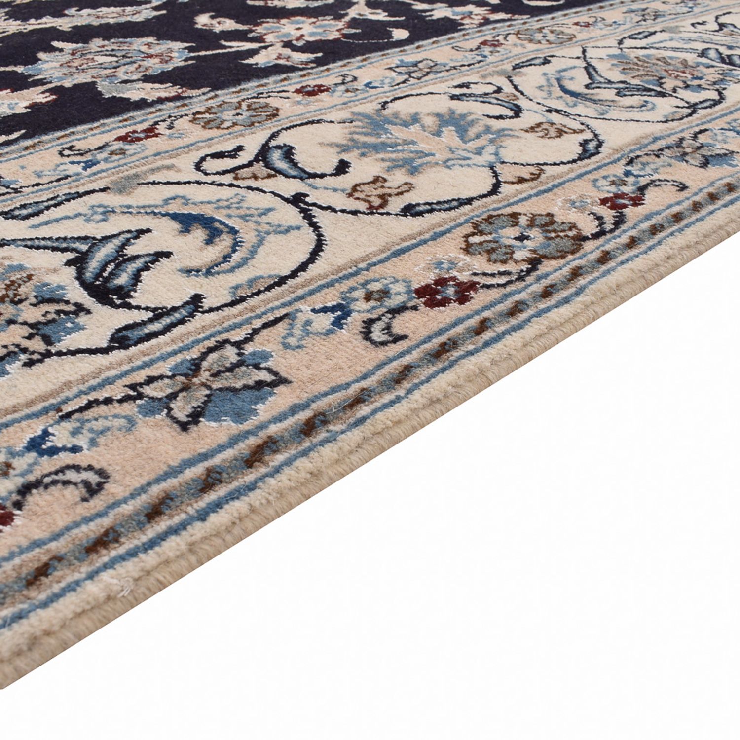 Tapis persan - Nain - 310 x 198 cm - bleu foncé