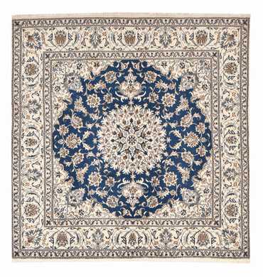 Tapis persan - Nain carré  - 202 x 195 cm - bleu