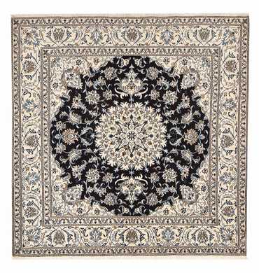 Tapis persan - Nain carré  - 198 x 190 cm - bleu foncé