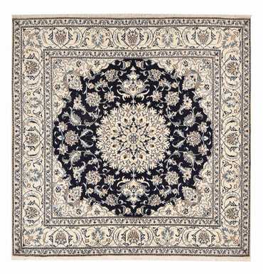 Tapis persan - Nain carré  - 198 x 193 cm - bleu foncé